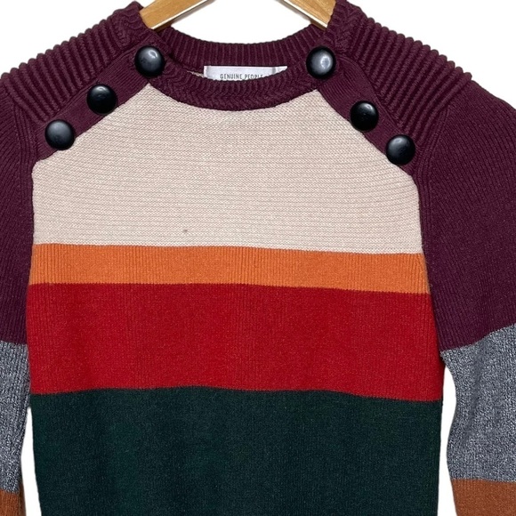 Genuine People Striped Colorblock Sweater Small - Picture 10 of 15
